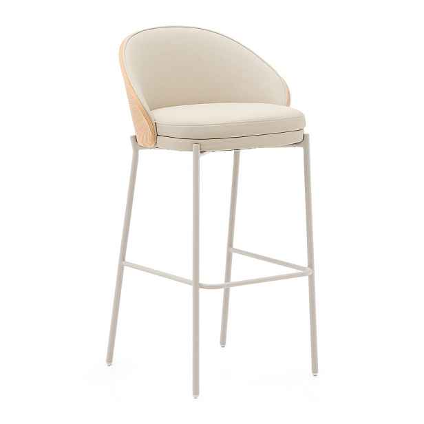 Béžová/v přírodní barvě barová židle (výška sedáku 77 cm) Eamy – Kave Home