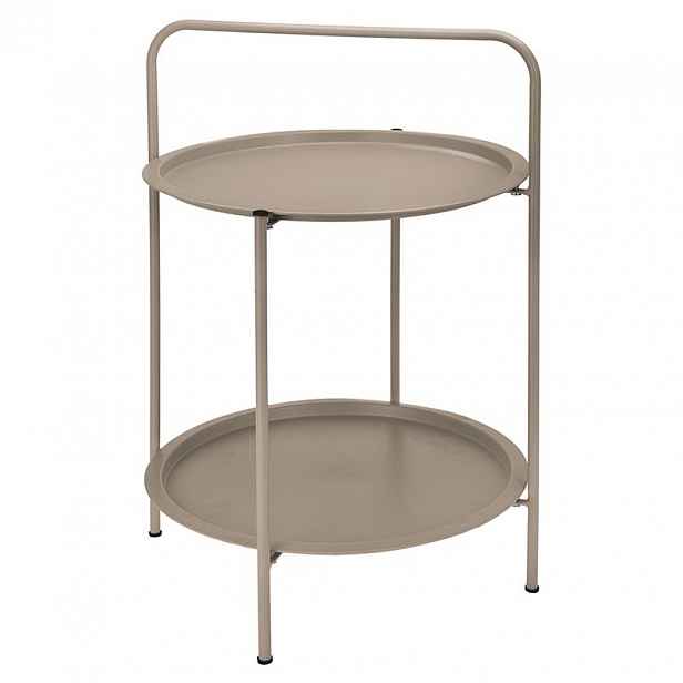 Kovový příruční stolek VARIO průměr 50 cm, béžový