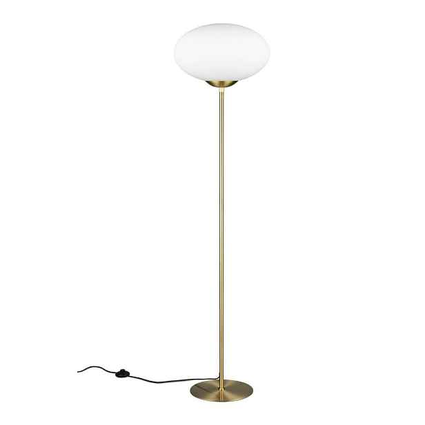 Stojací lampa v mosazné barvě se skleněným stínidlem (výška 150 cm) Fomento – Trio