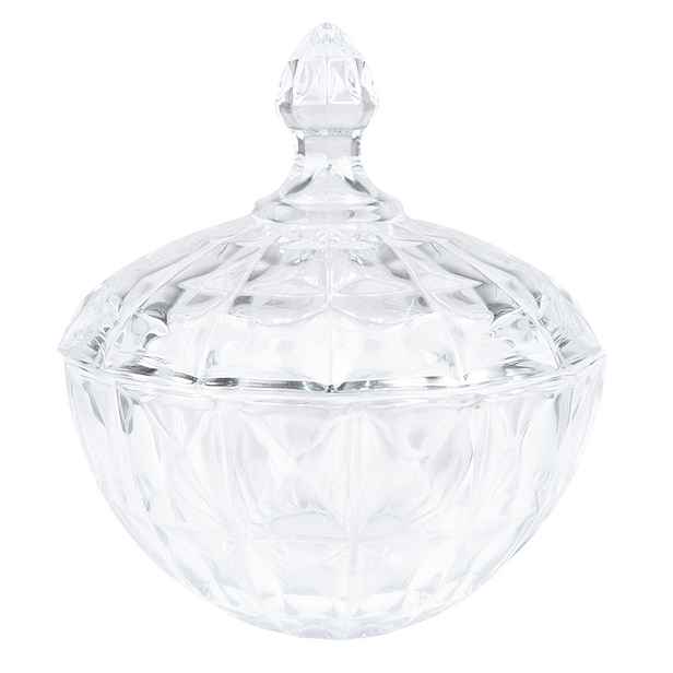 Transparentní skleněná miska dóza na cukrovinky s víkem - Ø 16*19 cm Clayre & Eef