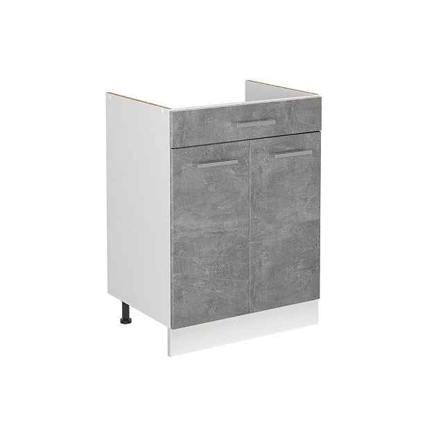 Vicco SKŘÍŇKA POD DŘEZ R-Line, Beton/Bílá, 60 cm bez pracovní desky