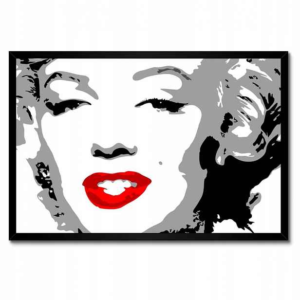 Plakáty v rámu 60x40 Marilyn Monroe Červené rty Pepř