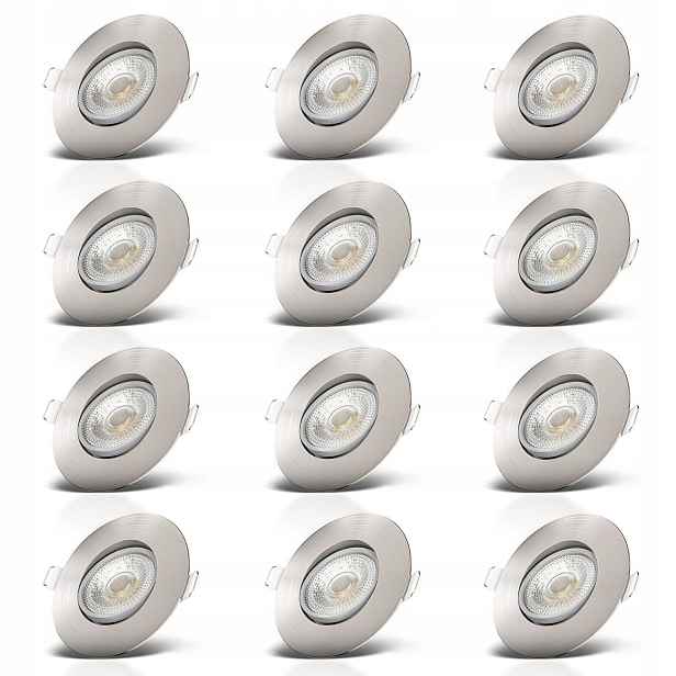 12x Kulaté Stropní Svítidlo 5W 480lm teplá barva výklopné 230V