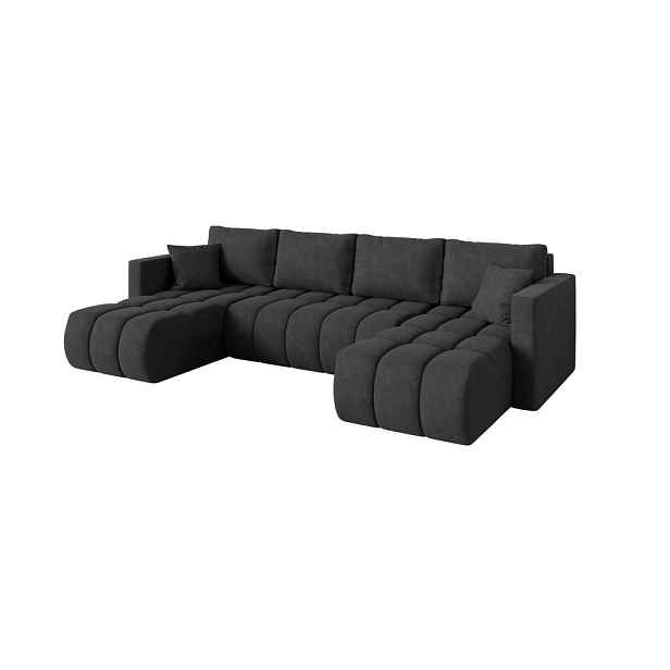 ALTDECOR SEDACÍ SOUPRAVA DO U s funkcí spaní a úložným prostorem GARD-U 300x146x85 tmavě šedá velur