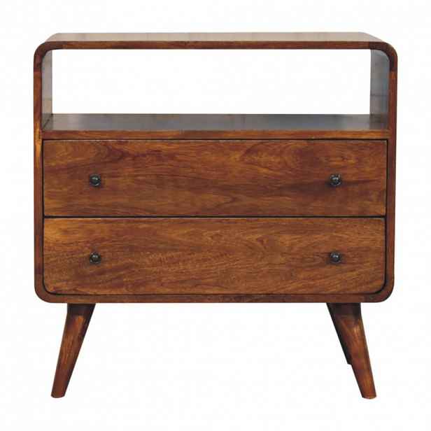 Artisan Furniture KONSOLE Lunar kaštanová montáž na zeď, 2 zásuvky, tmavě hnědá