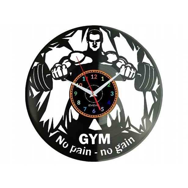 Gym No Pain No Gain Nástěnné hodiny Vinylová deska Moderní Dekorativní Na