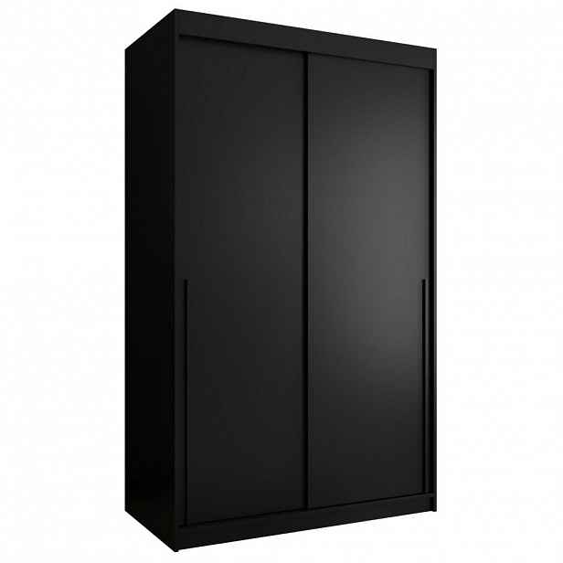 Home Collective ŠATNÍ SKŘÍŇ S POSUVNÝMI DVEŘMI 120 cm šířka, černá s černým úchytem