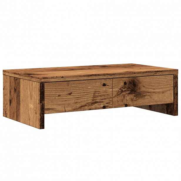 vidaXL Stojan na monitor se zásuvkami old wood 50x27x15 cm kompozit
