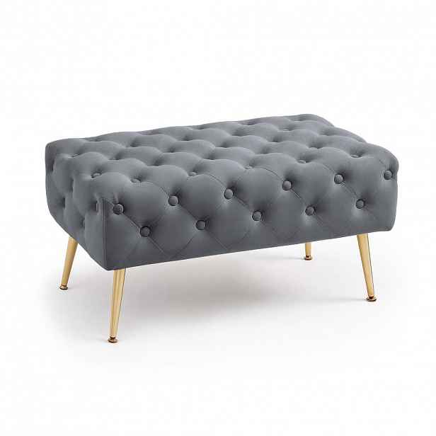 RAUMHIRSCH FURNITURE ČALOUNĚNÁ LAVIČKA s sametovým vzhledem, grafitová 42/41/42