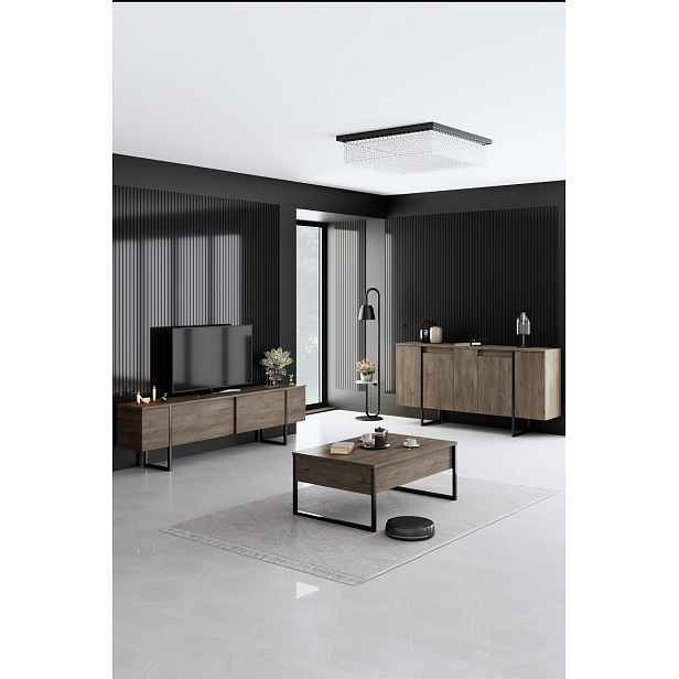 Kalune Design Sada nábytku do obývacího pokoje Luxe ořech/černá