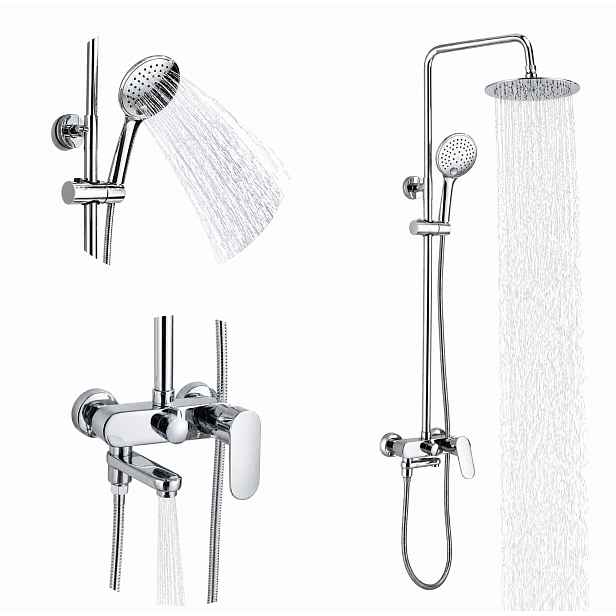 Sprchový Sloup Dešťová Sprcha Baterie Sprchová Hlavice Sprchová Sada Chrom