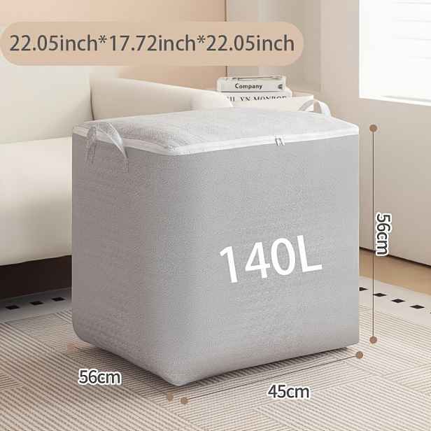 TEMU Extra velký skládací úložný box, organizér z odolné tkaniny s víkem na překlápění, pro ukládání oblečení do šatníku skříně, úspora místa,