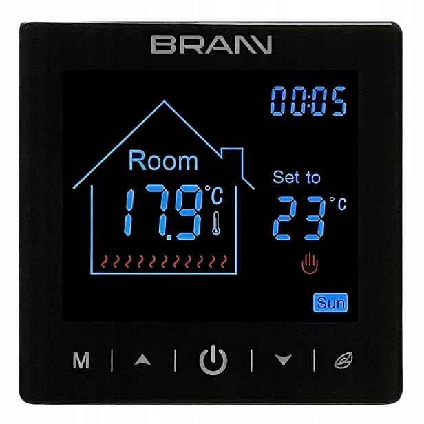 Termostat Regulátor Pokojový Panel LCD Brann Bc 400-E černý