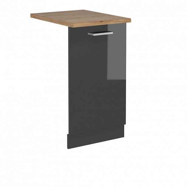 Vicco ČELNÍ PANEL MYČKY R-Line Antracitový vysoký lesk 45 cm , PD Dub