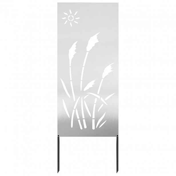 vidaXL Soukromí na zahradě Řezací Stříbrná 50 x 140 cm Nerezová ocel