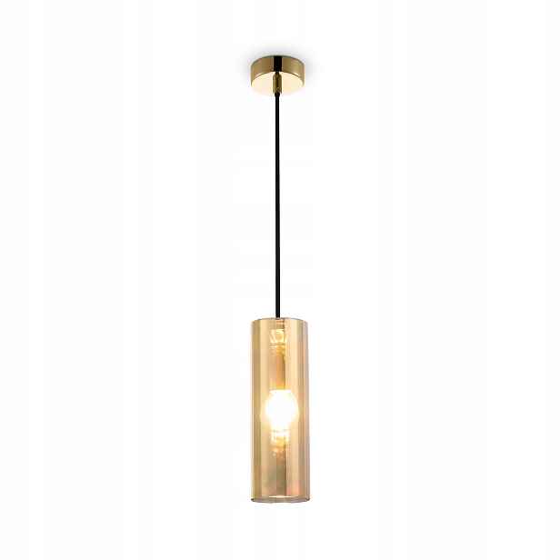 Závěsná lampa, moderní zlatá skleněná tuba do obývacího pokoje v ložnici Maytoni