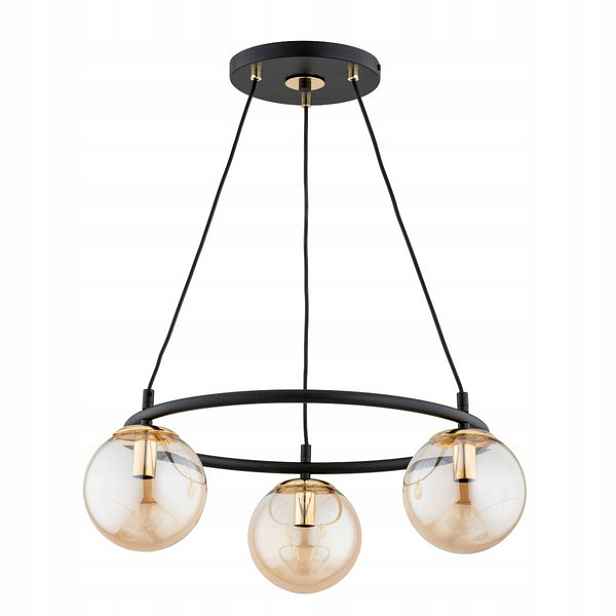Závěsná lampa Ringo 3xE14 černá/zlatá 10W Alfa 54 cm designová