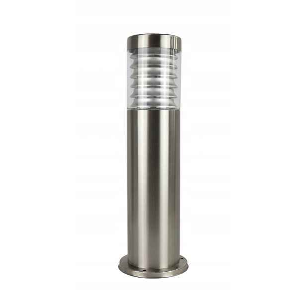 Zahradní lampa nerezová sloupková kulatý 50x11.4 cm stříbrná IP44 Su-ma