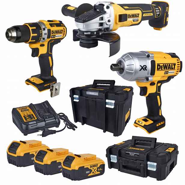 DeWalt Combo sada 3 nástrojů nabíječka 3x5Ah