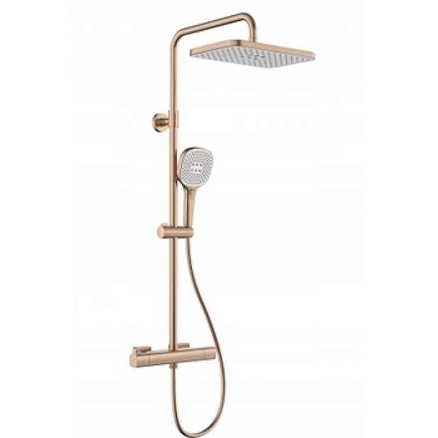 Kfa Dešťová Sprcha S Nástěnnou Sprchovou Baterií Malaga Brushed Rose Gold Pvd