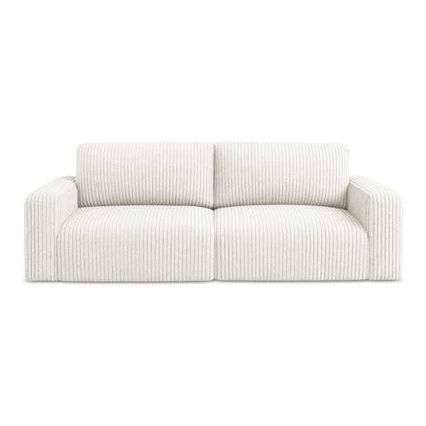 Krémová manšestrová rozkládací/s úložným prostorem pohovka 252 cm Kona – Makamii