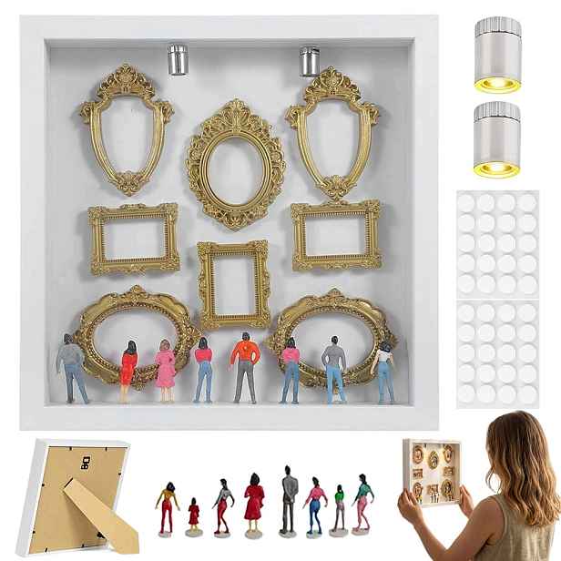 Mini Muzeum Diy 3D Rámeček s Led figurkami Dárek Dekorace jako Dárek 25x25 cm