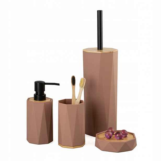 Koupelnový set z Abs a bambusu Pantone Mocha Mousse