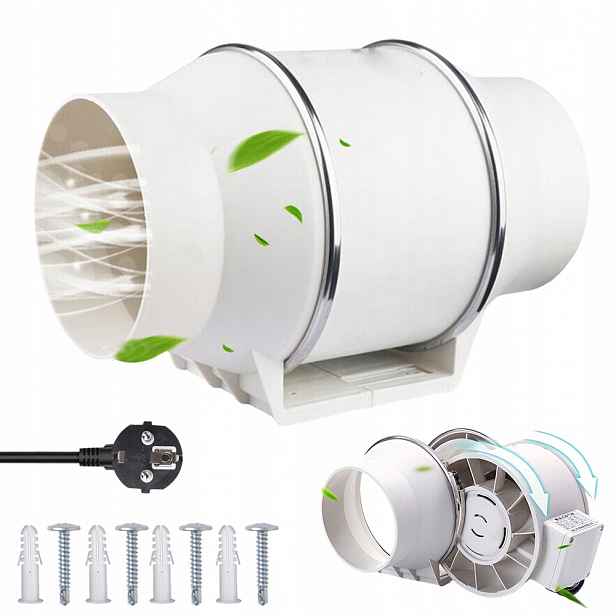 Kanálový Ventilátor 310 M3/H, Tichý 100 MM, Výkonný IP44
