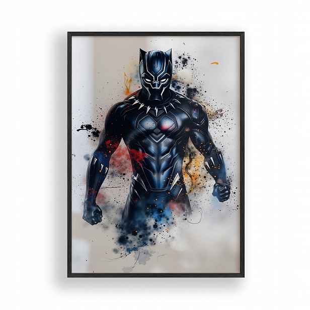 Plakát Černá Pantera avengers Obraz Rámeček Dřevěný Černý 30x42 cm