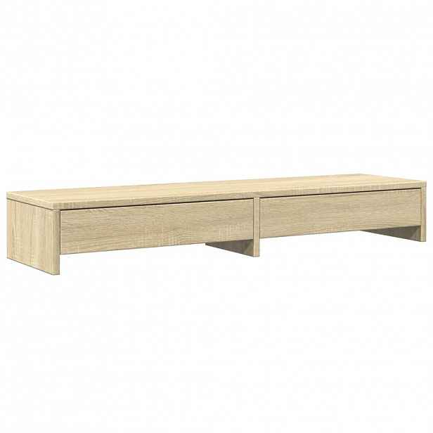 vidaXL Stojan na monitor se zásuvkami, dub sonoma, 100 x 27 x 15 cm, konstrukční dřevo
