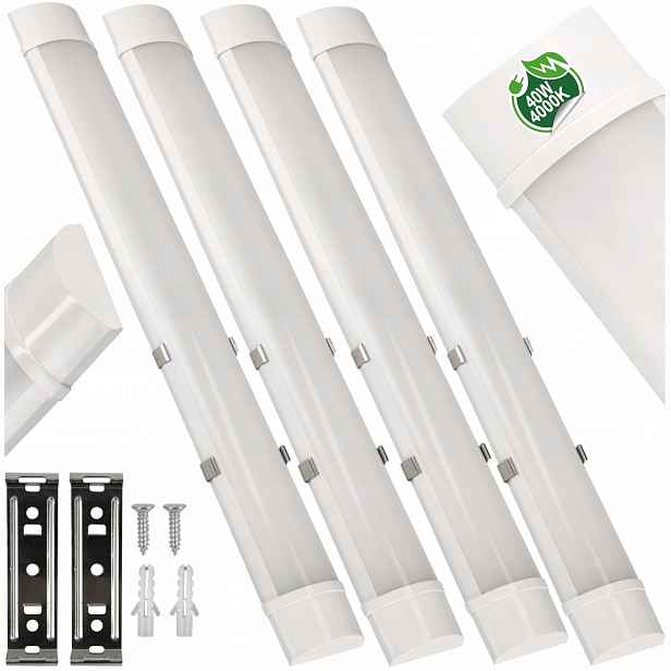 4x Led stropní lampa s nástěnným svítidlem 120 cm 40 W 4800 lm 4000 K
