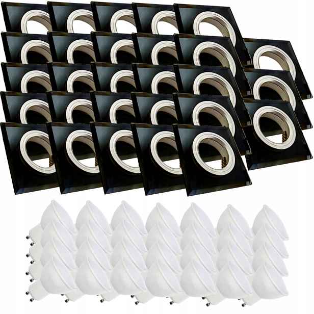 28x Skleněná Stropní Lampa Zapuštěná Do Stropu Křišťál 3W Led Žárovky