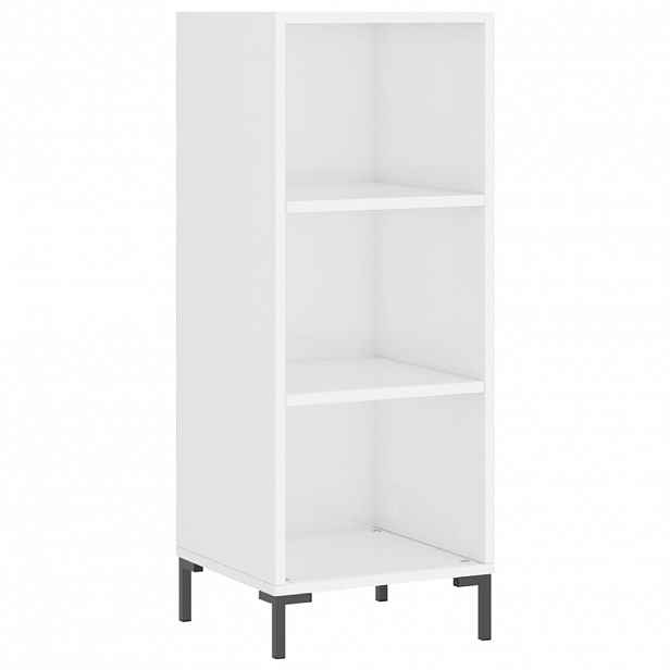 vidaXL Příborník bílý vysoký lesk 34,5 x 32,5 x 90 cm kompozitní dřevo