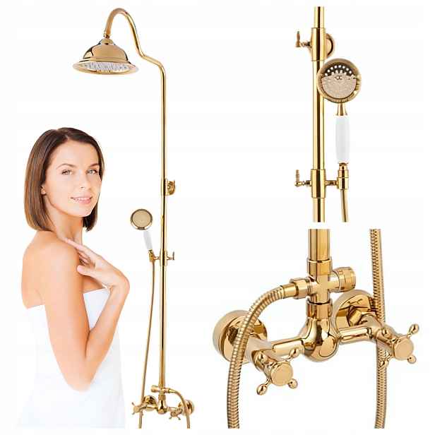 Sprchový Set Na Omítku Camilla Retro Zlatý