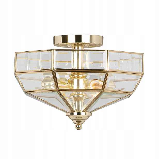 Stropní svítidlo Art Deco zlatá, skleněná, do obývacího pokoje, ložnice, 2 body Elstead