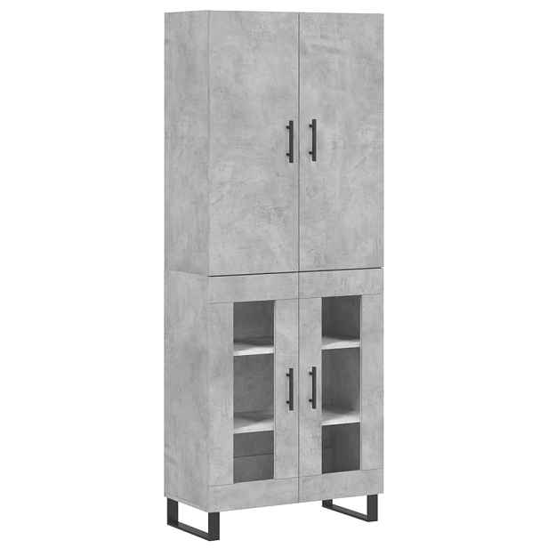 vidaXL Skříň highboard betonově šedá 69,5x34x180 cm kompozitní dřevo