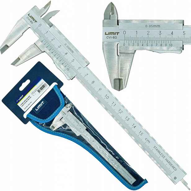 Analogové posuvné měřítko Limit Cvi-bd 150 mm s velkými číslicemi a certifikátem