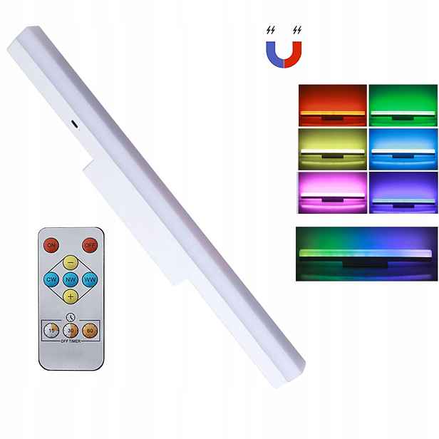 Bezdrátové Led Osvětlení, nástěnná Rgb Magnetická Lampa S Dálkovým Ovládáním
