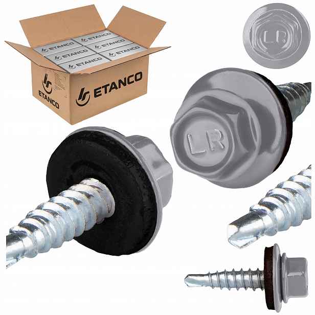 Farmářské vruty 4,8x20 mm Ral 9006 2000 ks do plechu sešívačka Etanco GTO2