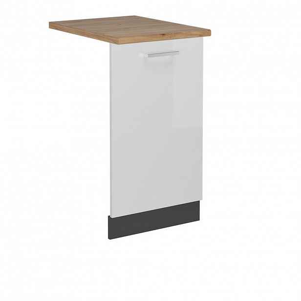 Vicco PŘEDNÍ PANEL R-Line Bílá vysoký lesk 45 cm , PD Dub
