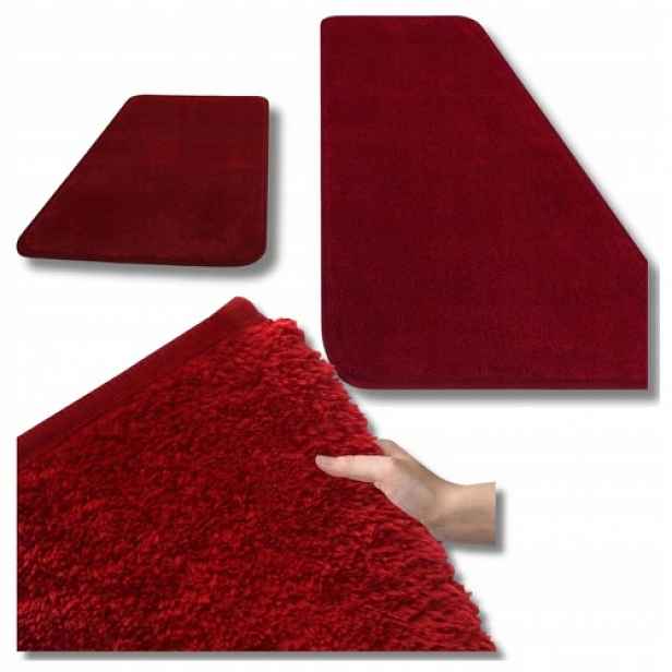 Koupelnový koberec z mikrovlákna 60 x 180 cm protiskluzový červený