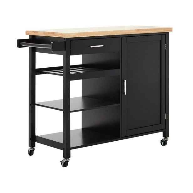Kuchyňský ostrůvek na kolečkách z kaučukového dřeva 48x105 cm Frankfurt – Premier Housewares