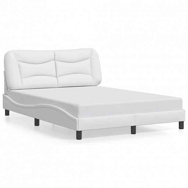 vidaXL Rám postele bez matrace Hvar bílý 140x200 cm umělá kůže