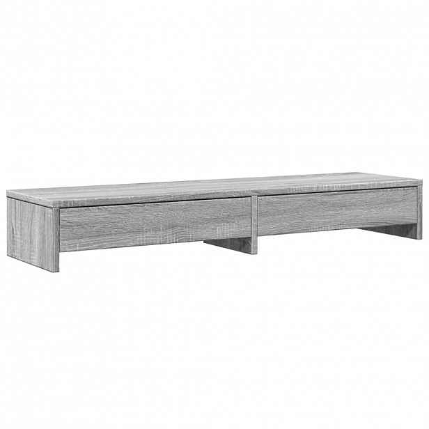 vidaXL Stojan na monitor se zásuvkami šedý sonoma 100x27x15cm kompozit