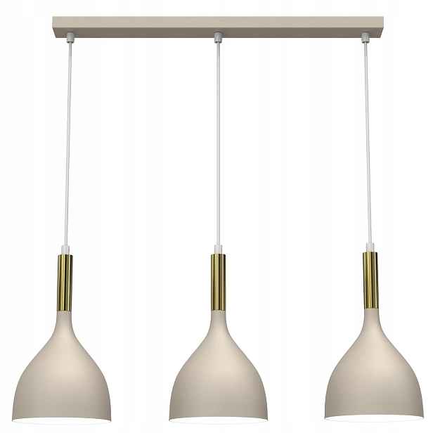 Závěsná lampa béžová 3 stínítka lišta 72 cm Noak 3xE27 15W Luminex