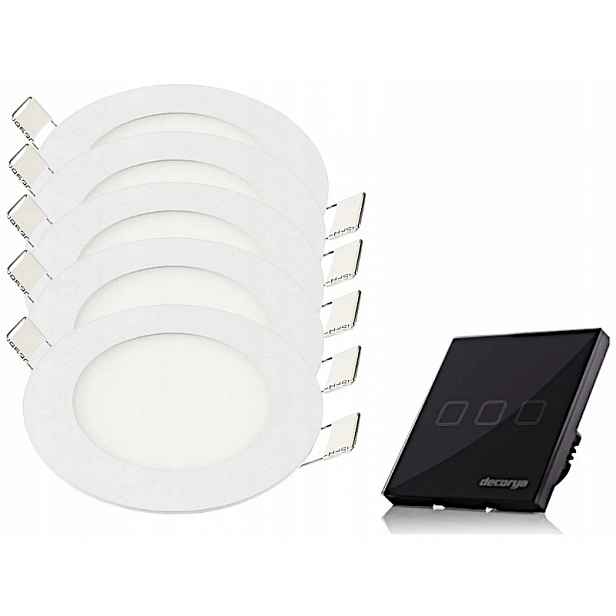 5x Halogenové lampy Led panel Slim na strop 3W Vypínač