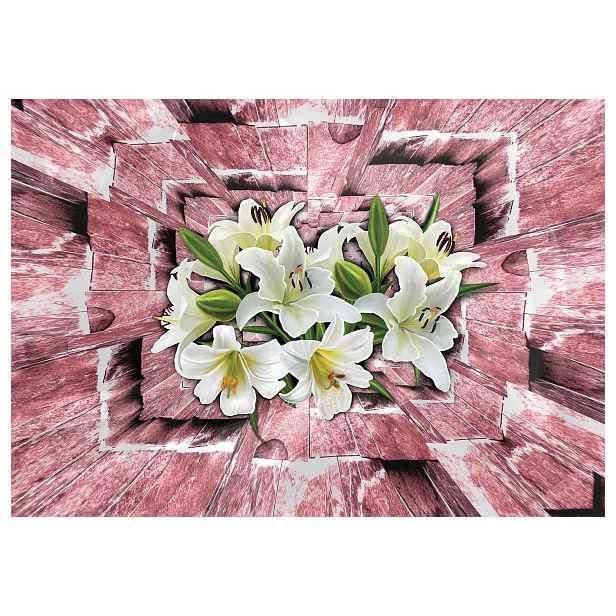 Fototapeta Lilie bílé růžové geometrie abstrakce textura 254x184 lepidlo
