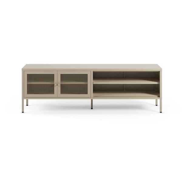Krémový kovový TV stolek 160x50x35 cm Fayna – Marckeric