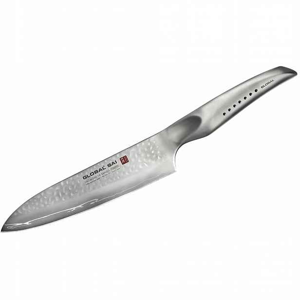 Nůž japonského šéfkuchaře Global SAI-01 19 cm Cromova 18 kladívkový