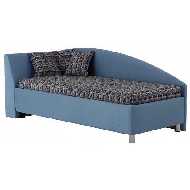 Rohová postel Andrew levá 90x200 cm, modrá